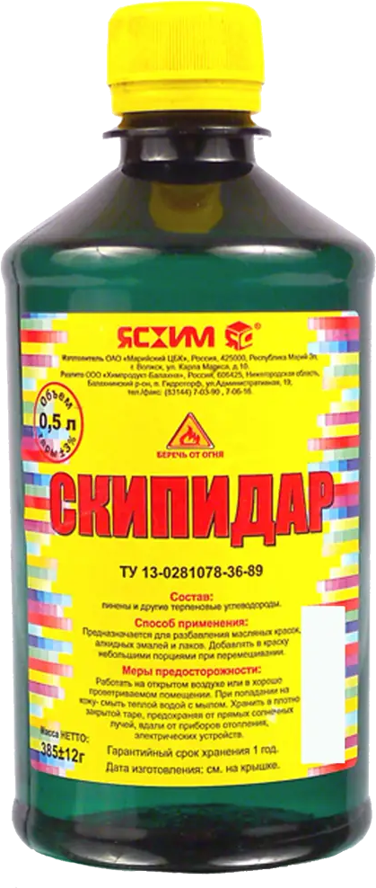 Скипидар ЯСХИМ 0.5 л - растворитель для красок и лаков 82754653