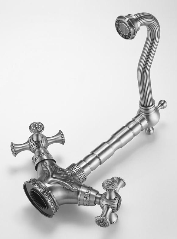 Смеситель ZorG Antic A 7005K-SL для кухонной мойки, серебро - Вид №1