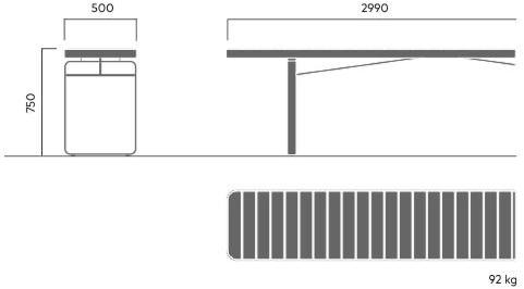 VESTRE Стол для общественных мест из стали и дерева Forum sun-id-1346174 - Вид №10