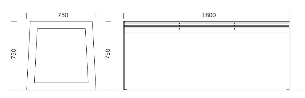 Прямоугольный стол из нержавеющей стали BENKERT BANKE Siardo ARCH-00008591 - Вид №1