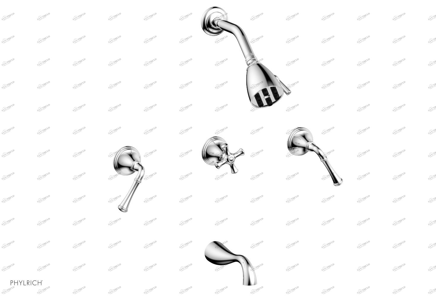 Смеситель для душа 3RING Phylrich  D2205-026 Хромированный 