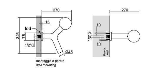 Латунная настенная душевая головка с освещением Antoniolupi Apollo ARCH-00126328 - Вид №4