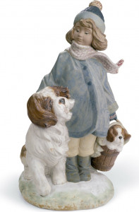 10669180 LLADRO Фигурка Lladro "Зимние холода" 30х17см Фарфор