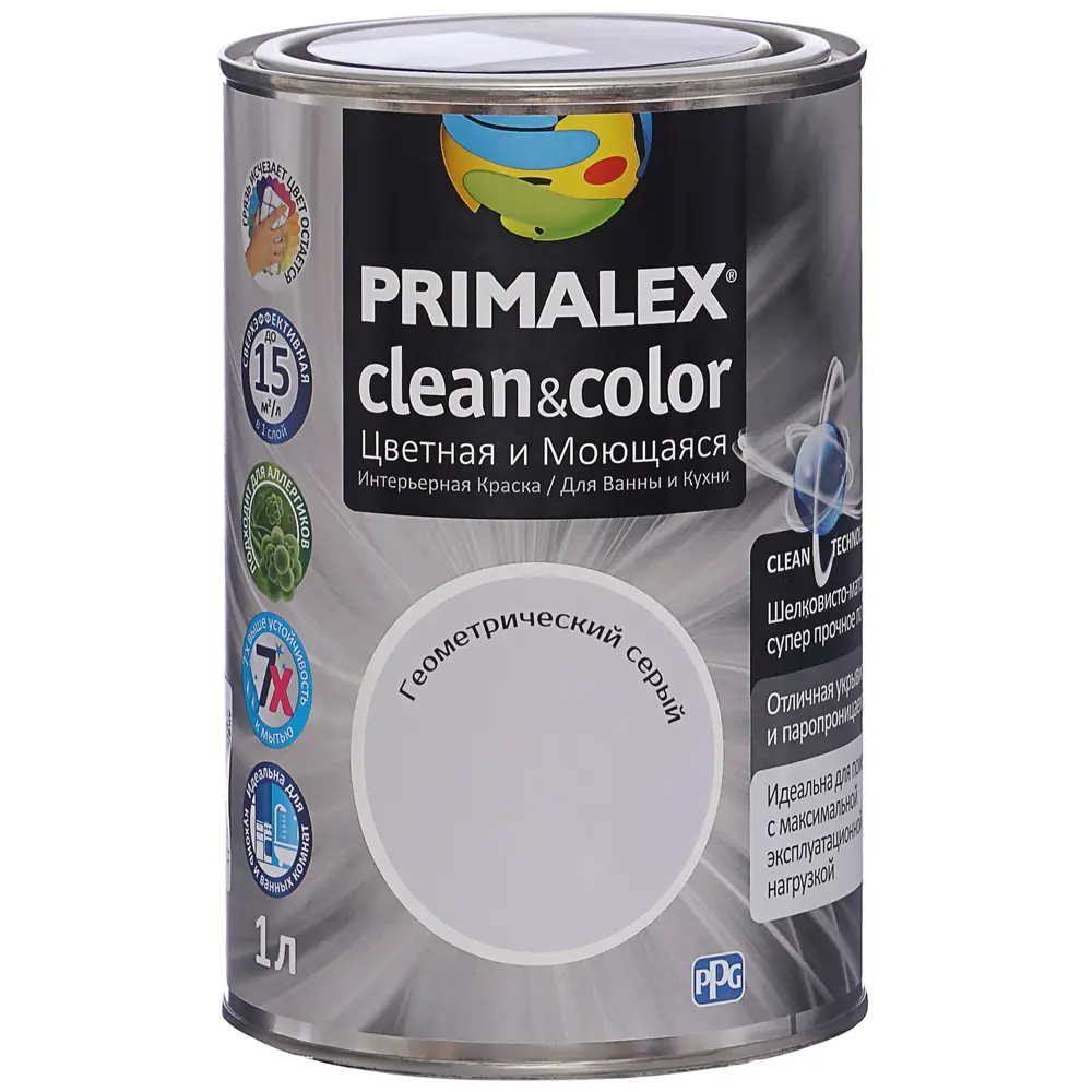 Краска PR-X Clean&Color 1 л Геометрический серый PRIMALEX STLM-2151155 - Вид №1