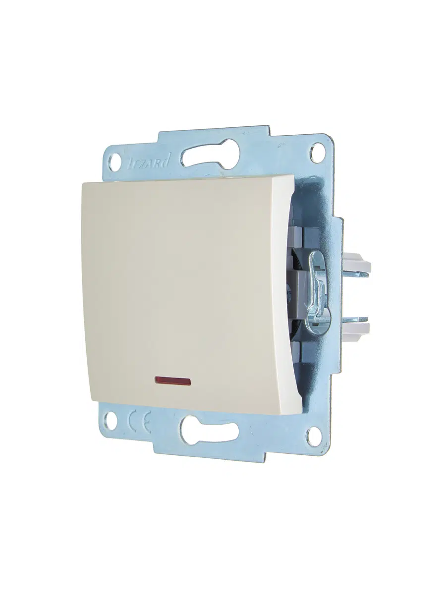 ASTI Выключатель с подсветкой жемчужно-белый перламутр механизм LEZARD 7081-3088-111