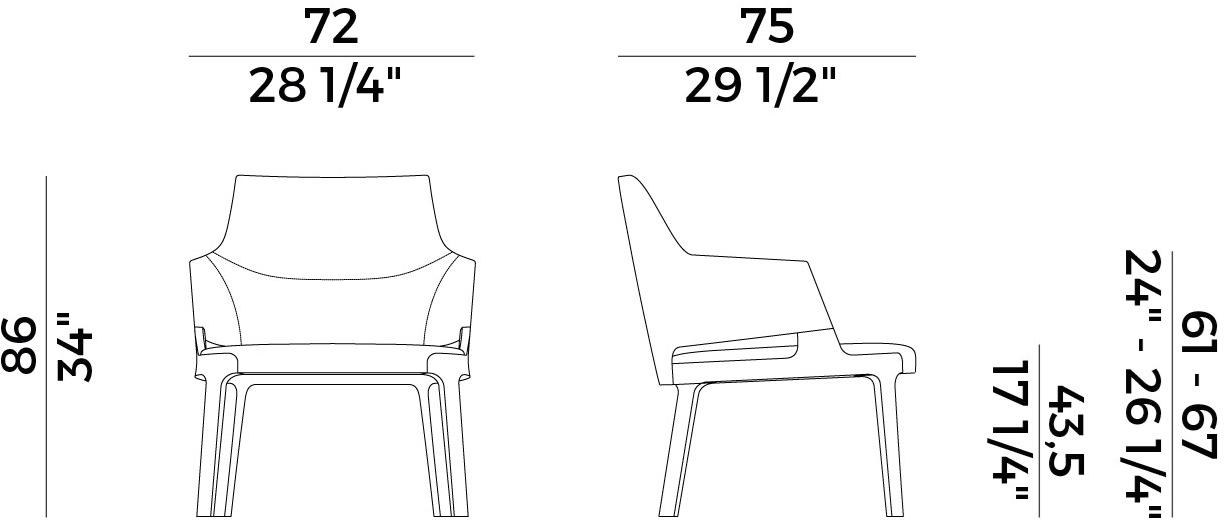Potocco Кресло с подлокотниками Velis 942/plb - Вид №3