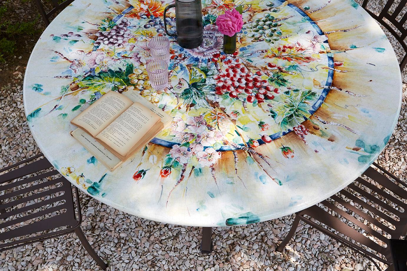 Садовый стол из фаянса и нержавеющей стали DOMIZIANI классический ARCH-00097648 - Вид №1