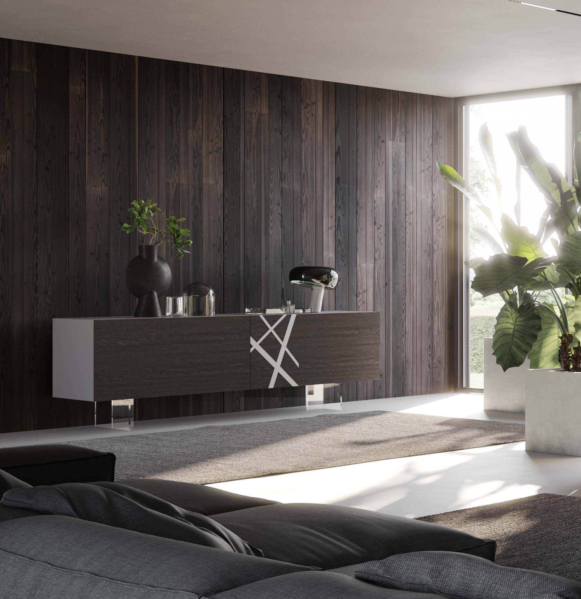 Деревянный шкаф с распашными дверями Voltan барельеф ARCH-00009801 - Вид №4