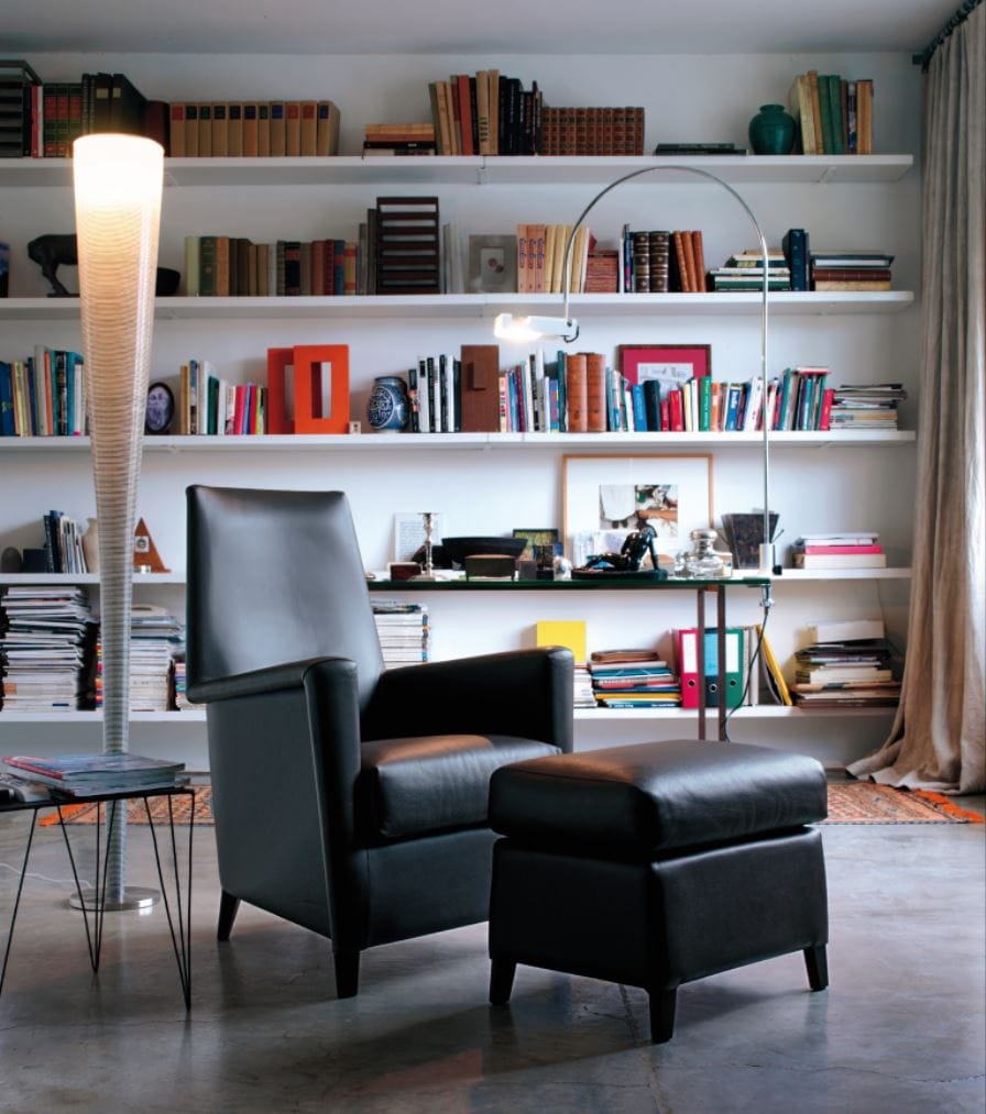 Кожаный съемный пуфик Verzelloni Calvino ARCH-00008168