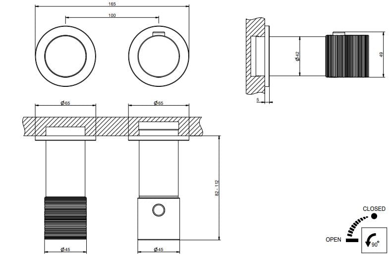 Хром латунь термостатический смеситель для душа Gessi Habito ARCH-00072174 - Вид №1