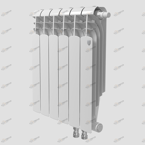 Биметаллический радиатор с нижним правым подключением Vittoria Super 500 VD - 8 секций Royal Thermo sun-id-645973