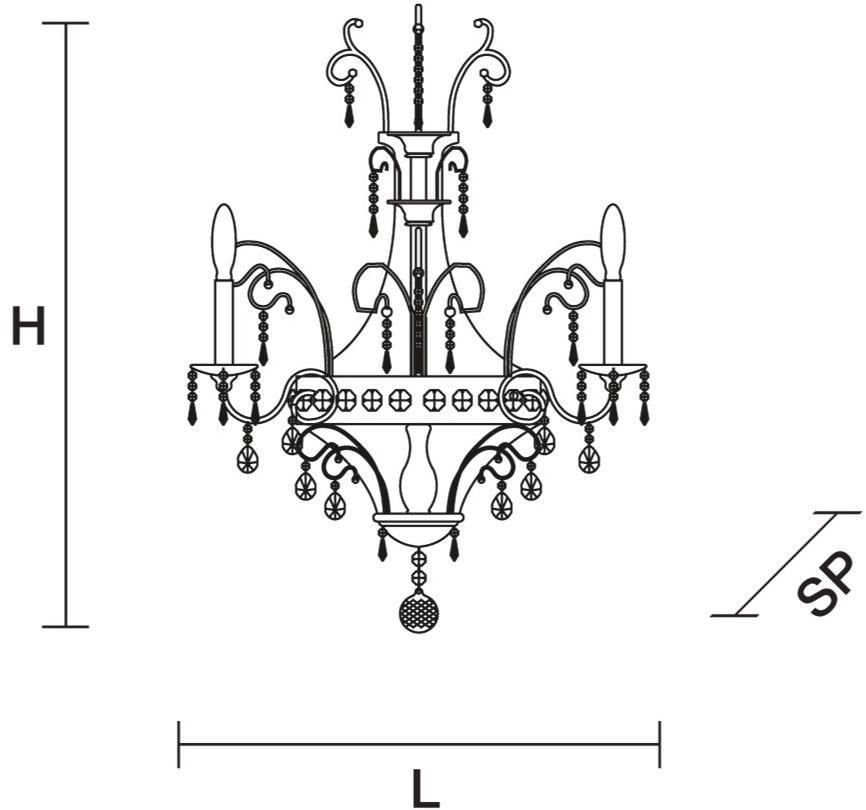 Masiero Бра из латуни с кристаллами накаливания Impero & deco sun-id-1448751 - Вид №1