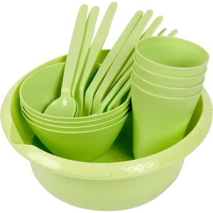 Набор посуды Berossi Picnic 4 персоны полипропилен цвет зеленый