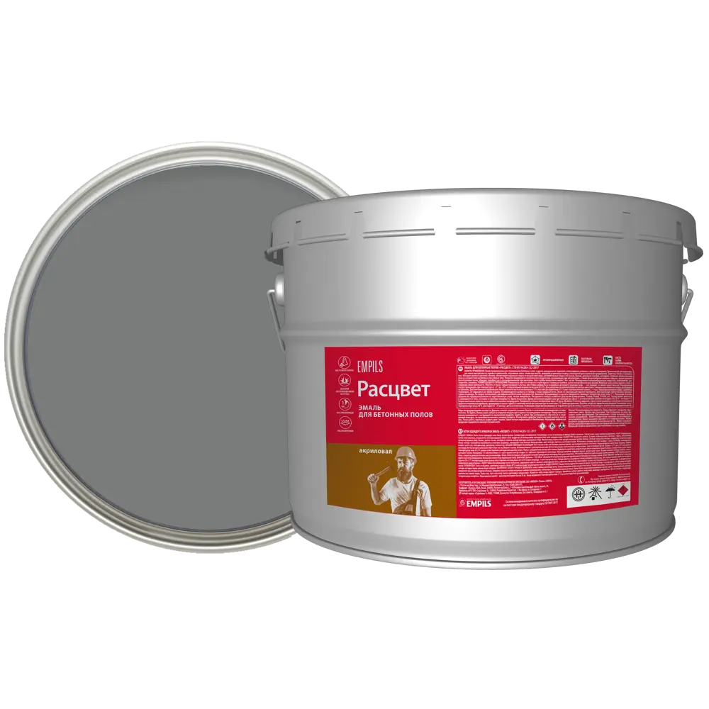 Эмаль для пола Расцвет 10 кг цвет серый STLM-2154814
