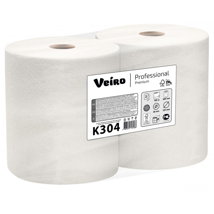 К304 Veiro Бумажные полотенца в рулонах Veiro Professional Premium К304 H1 6 рулонов по 150 м  - Вид №1