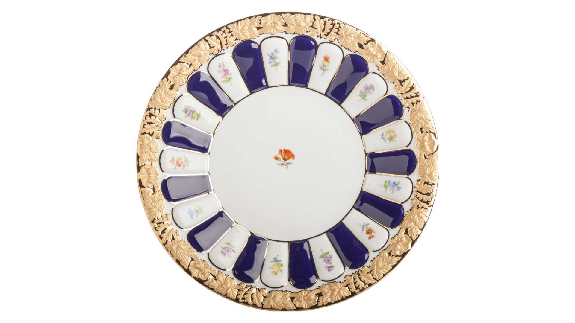 10618738 Meissen Сервиз чайный Meissen Форма - Икс на 6 персон 22 предмета, (россыпь цветов, кобальт) Фарфор  - Вид №1