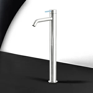 Смеситель для раковины сталь глянцевая с голубой ручкой Toki Radomonte TKI6LCIL17