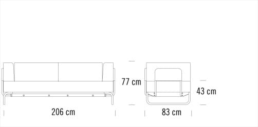 2-местный тканевый диван THONET S 5000 ARCH-00008278 - Вид №3