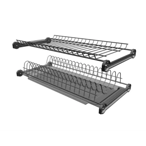 Сушилка для посуды 80x50x45 см двухуровневая металл цвет антрацит