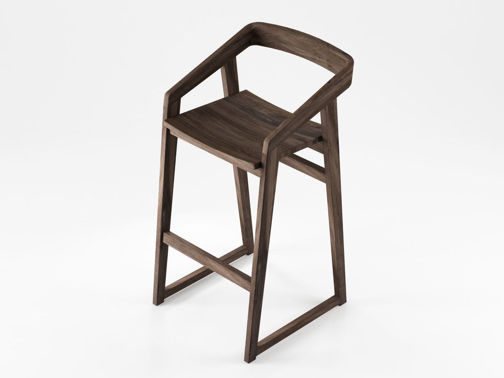 Твердый деревянный барный стул с подставкой для ног KARPENTER Experience ARCH-00141357 - Вид №12
