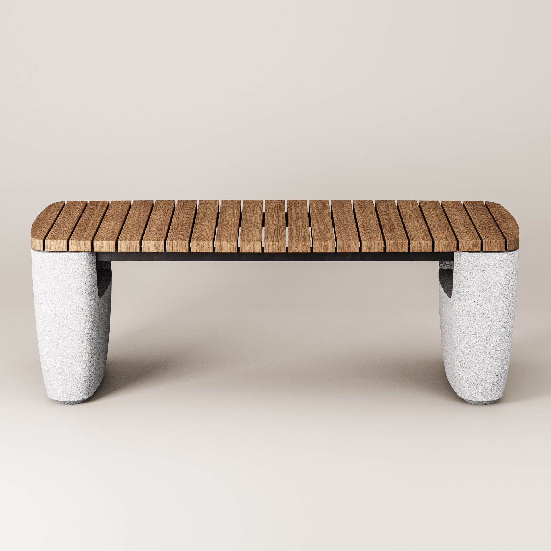 Прямоугольный стол для общественных мест из бетона и дерева Kremen ARCH-00055578 - Вид №11