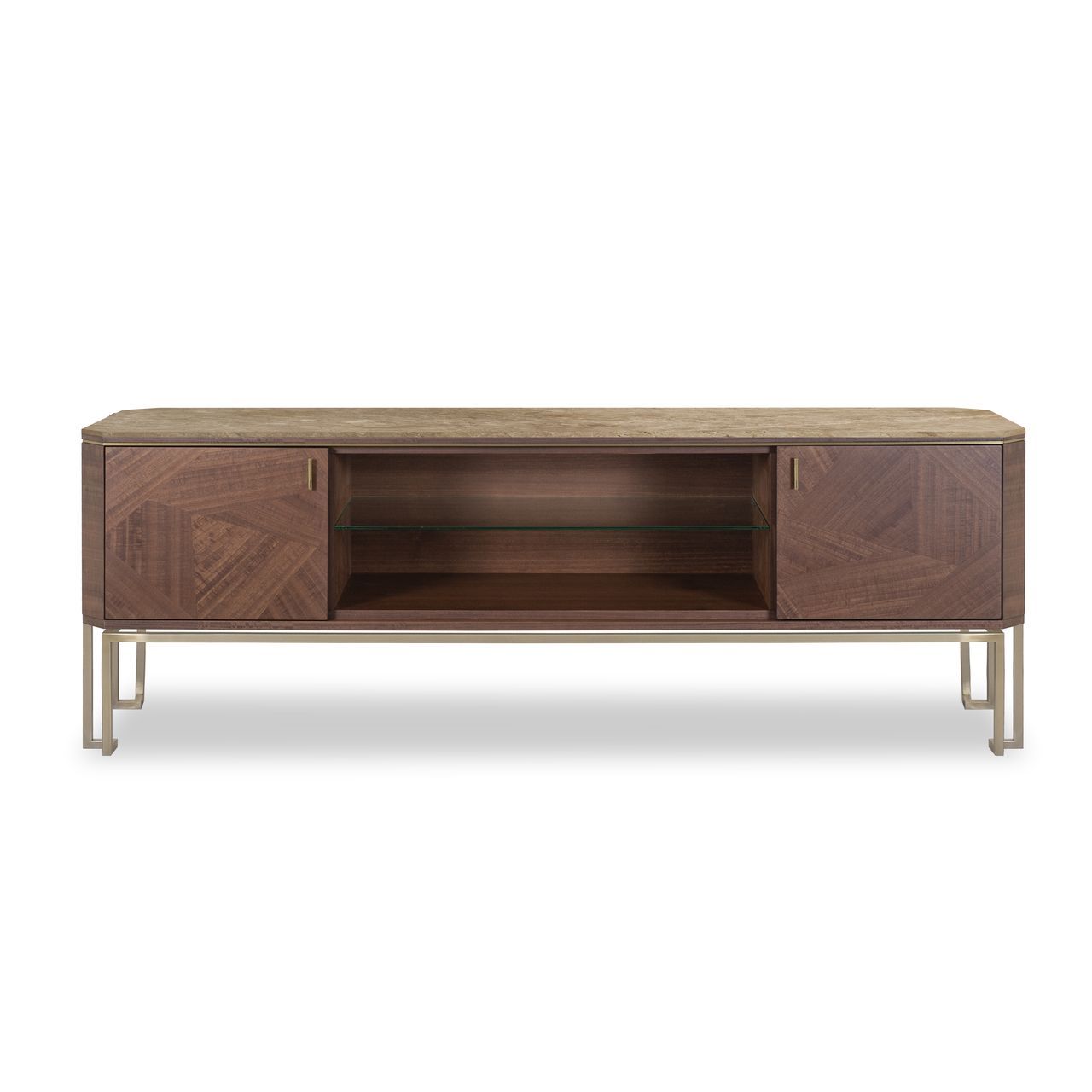 Деревянный шкаф для телевизора с распашными дверцами и мраморным верхом Hurtado Evolution ARCH-00051178 - Вид №6