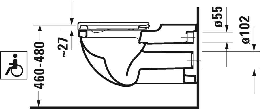 2203090000 Подвесной унитаз настенный Белый Duravit Starck 3 Германия - Вид №2