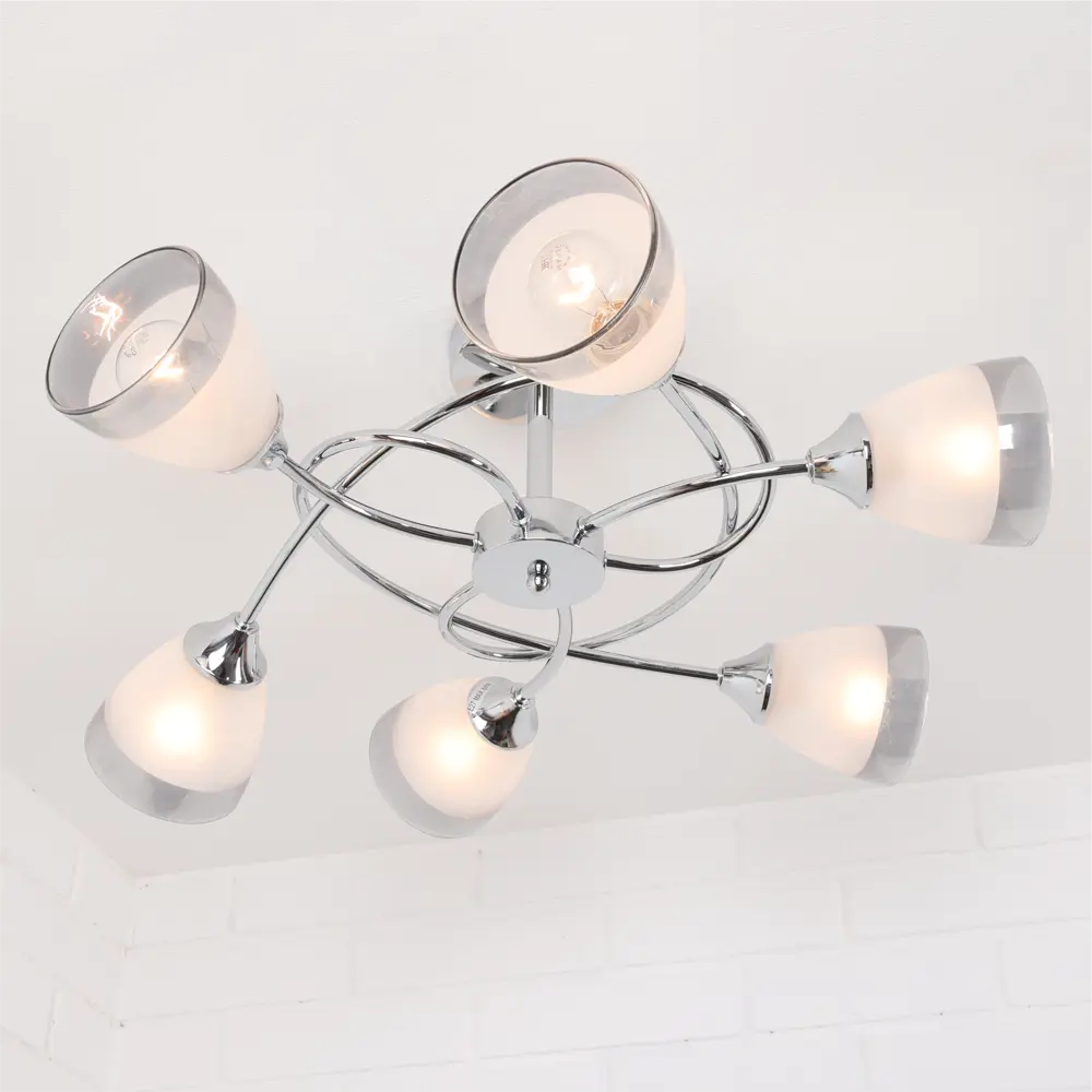 Люстра потолочная «Costa» 24000-6 6 ламп 18 м² цвет серебристый SCHAFFNER STLM-2075328 - Вид №3