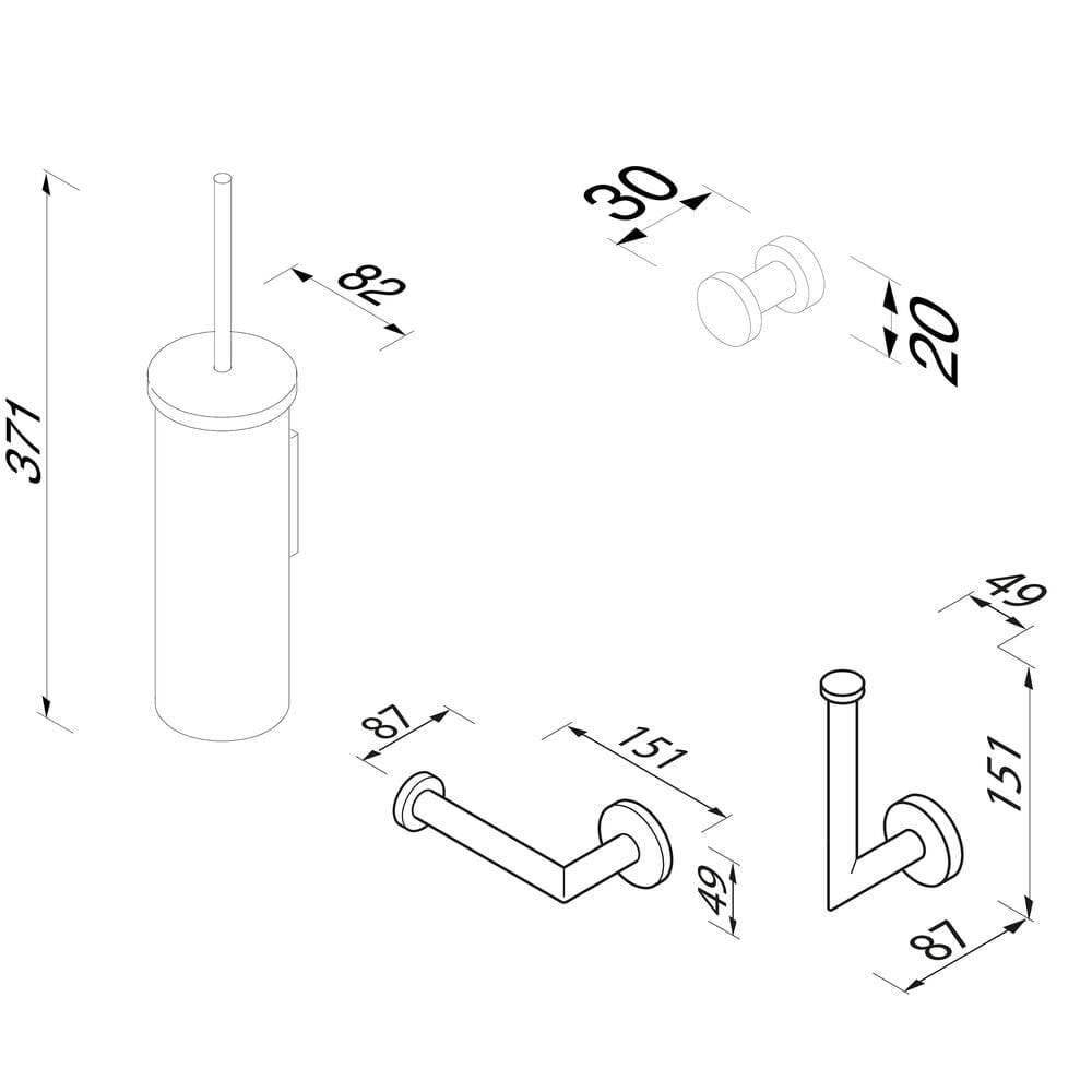 Набор для ванной комнаты из нержавеющей стали Geesa Nemox ARCH-00048865 - Вид №3