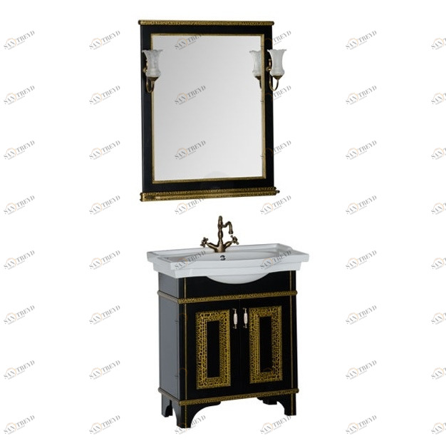 Комплект мебели Aquanet Валенса 80 черный краколет/золото 00180458