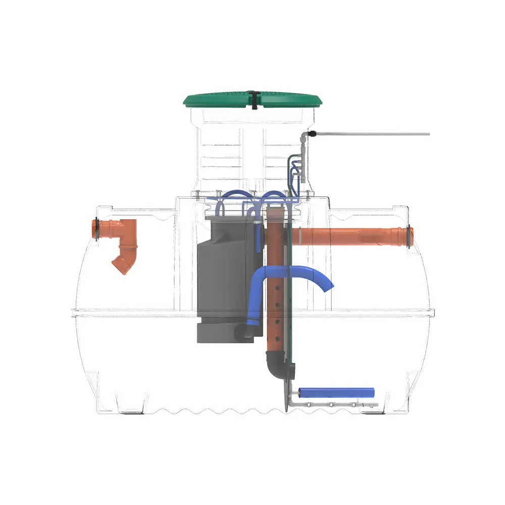 Станция биологической очистки четрыхкамерная Rostok Ground 6 2800 литров 1200 л/сутки STLM-2190724 - Вид №6