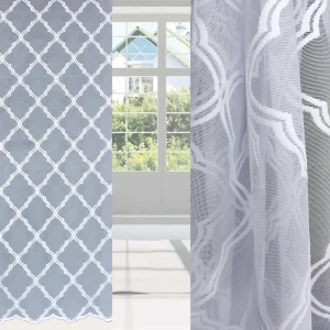 Тюль 1 м/п 4039 Геометрия жаккард 280 см цвет белый