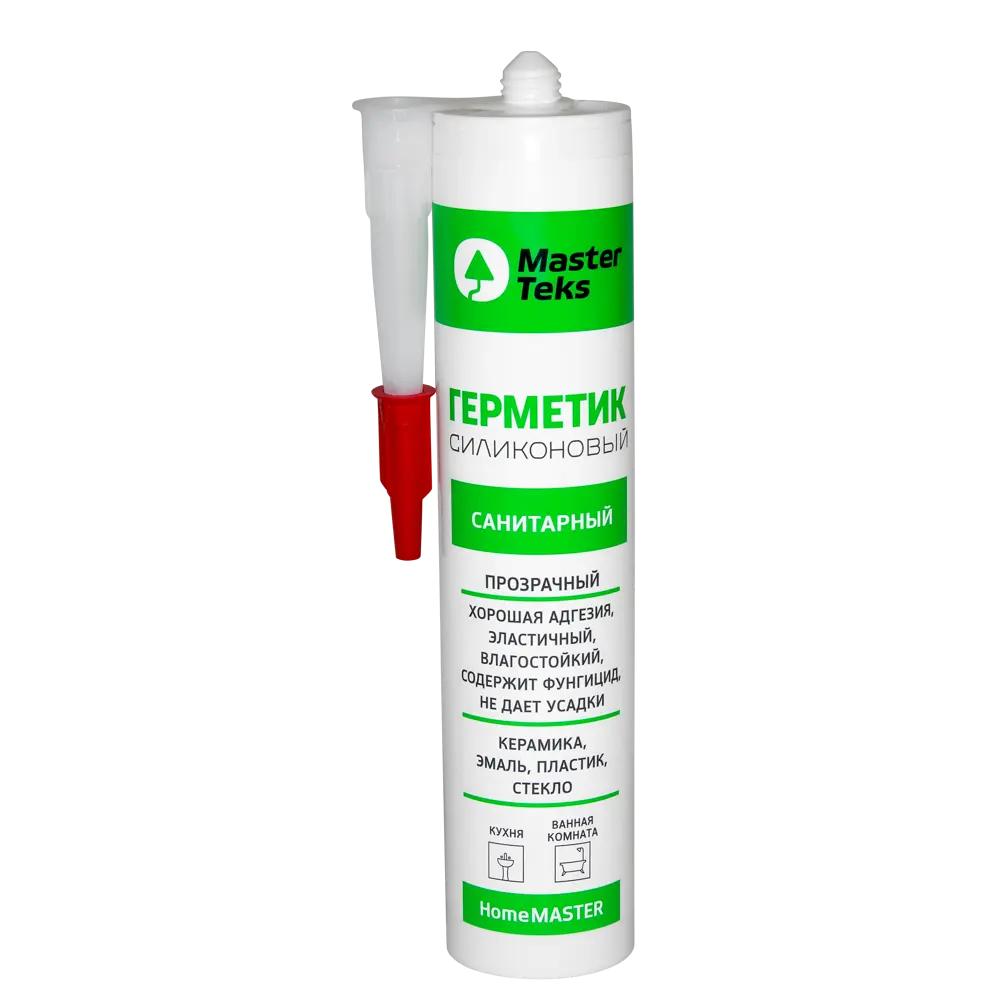 Герметик силиконовый MasterTeks санитарный уксусный прозрачный 260 мл STLM-2116441