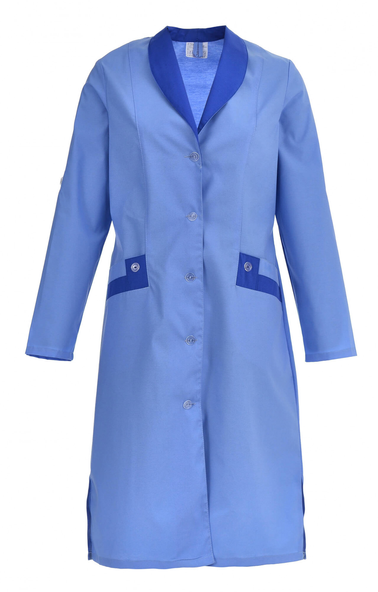61737 Халат "Радуга" длинный рукав голубой  Одежда для обслуживающего персонала  размер 58 Спецодежда 