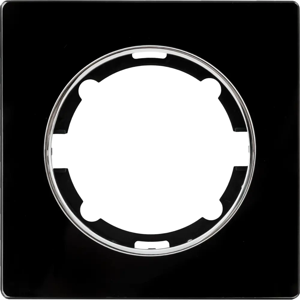 Рамка для розеток и выключателей Onekey Florence 1 пост стекло цвет черный ONEKEYELECTRO STLM-2189058