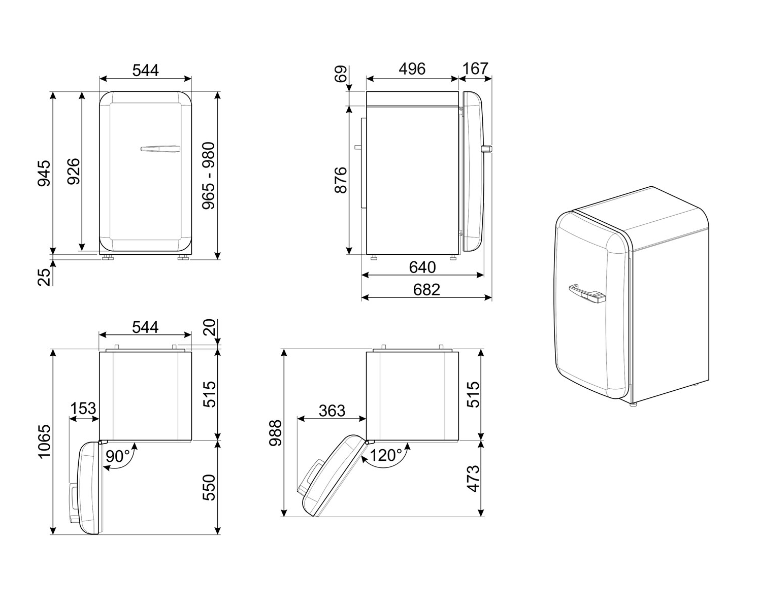 Smeg Напольный автоматический мини-холодильник Smeg 50's style sun-id-1465025 - Вид №18
