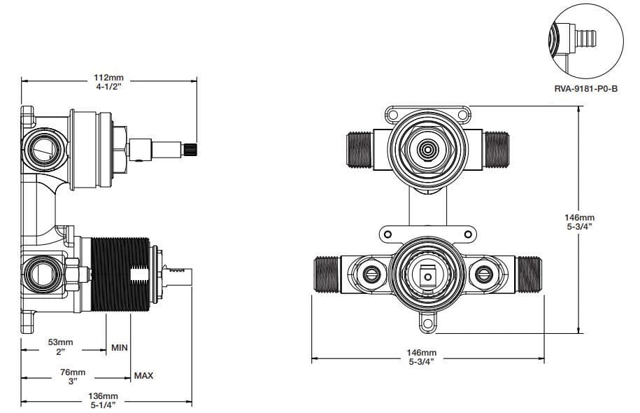 Встраиваемый корпус для смесителя BARIL RVA-9181-00 ARCH-00030796 - Вид №2