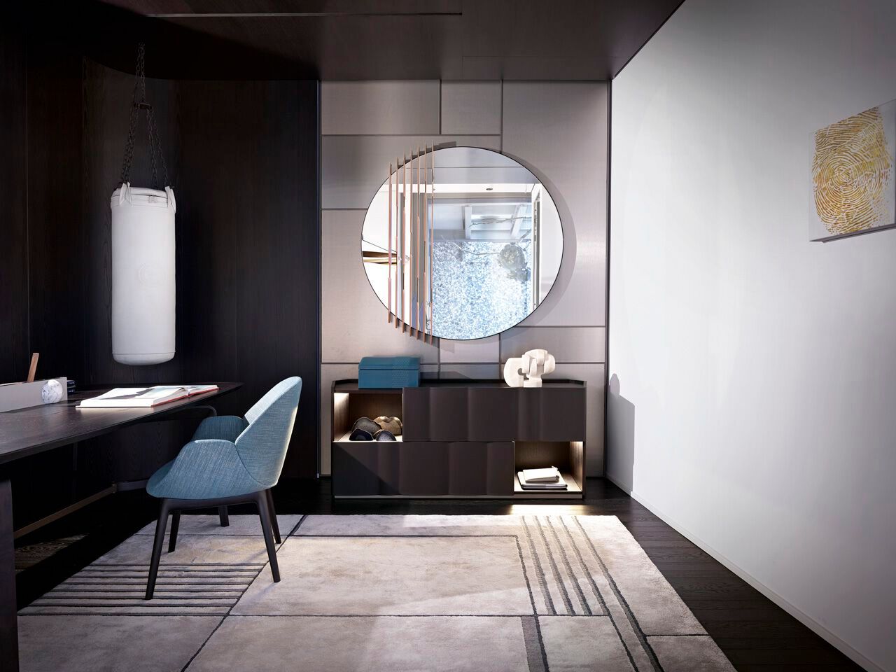 Прямоугольный ковер из бамбукового шелка с геометрическим рисунком Giorgetti ATTITUDE ARCH-00125280 - Вид №1