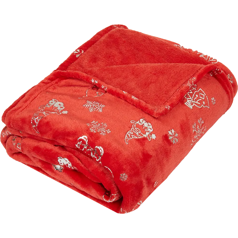 Плед Гномы 150x200 см велсофт цвет красный СТОЛИЦА ТЕКСТИЛЯ Новый год STLM-2114244