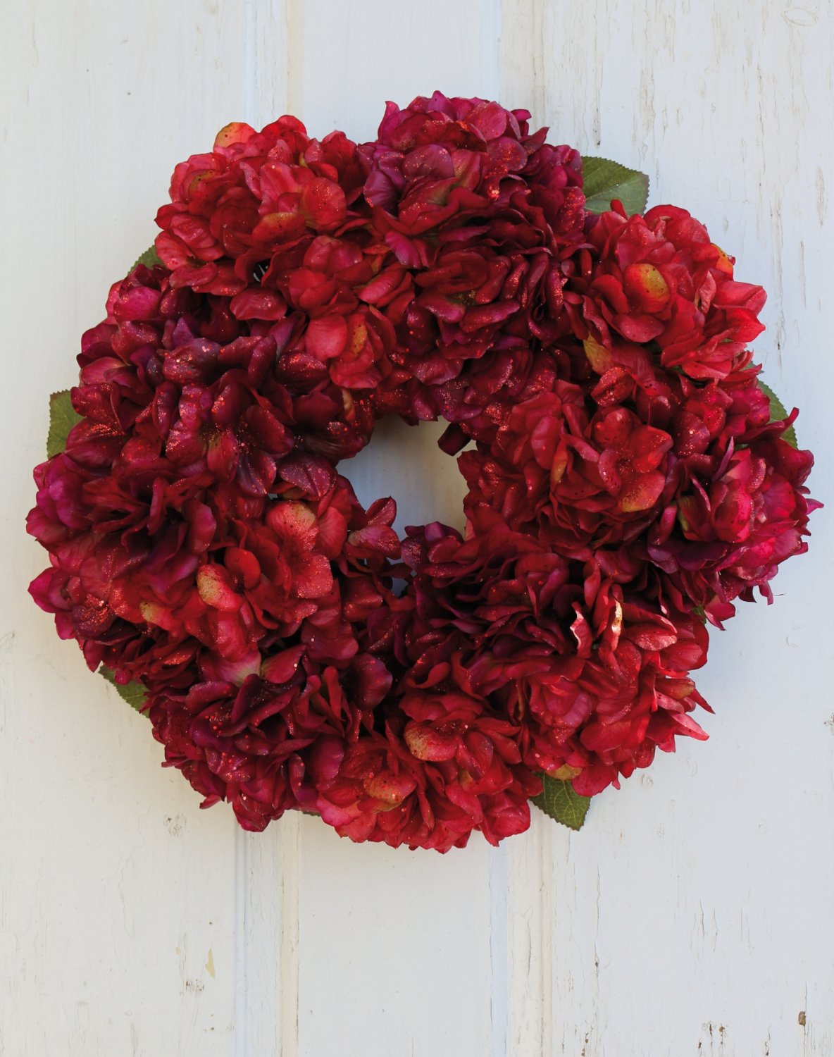 2009 432 a3 Искусственный венок из гортензии с глиттером, Ø 40 см, бордово-золотой H-andreas  - Вид №12