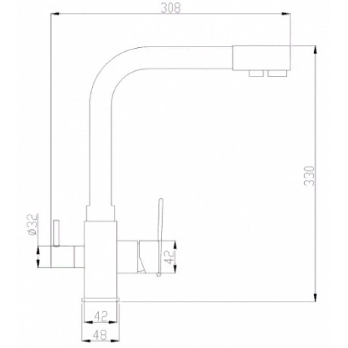 Steel Hammer SH 805 Satin Смеситель для кухни Zorg 330 x 308  - Вид №2