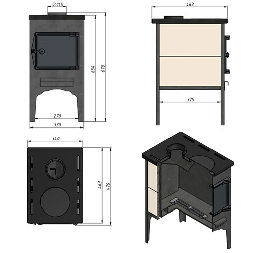 Отопительная печь Везувий В5 4780 - Вид №1