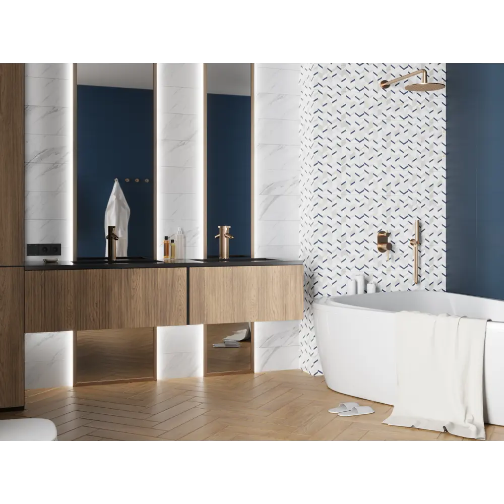 Настенная плитка KREAFORTA Mersey Mono 20x40 см 1.62 м² матовая цвет синий 89413663 STLM-2103960 - Вид №6