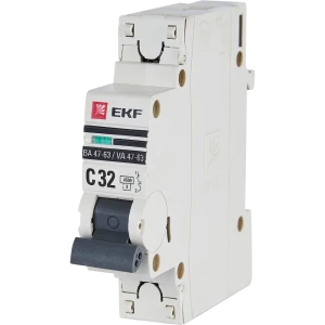 Автоматический выключатель EKF ВА47-63 32А для защиты электросетей 82421207