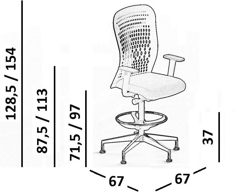 Luxy Стул офисный поворотный с подлокотниками и подставкой для ног Smartback sun-id-1384755 - Вид №6