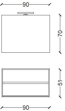 Mobiltesino Подвесная тумба под умывальник из ламината с ящиками Skin sun-id-1358722 - Вид №4