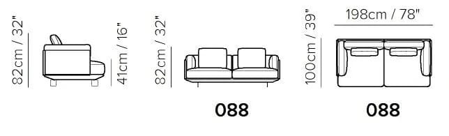 2-местный съемный тканевый диван Natuzzi Italia кампус ARCH-00085067 - Вид №2