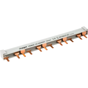 Шина гребенчатая Hager 3 полюса, 12 модулей, медь 14152101 STLM-2141146