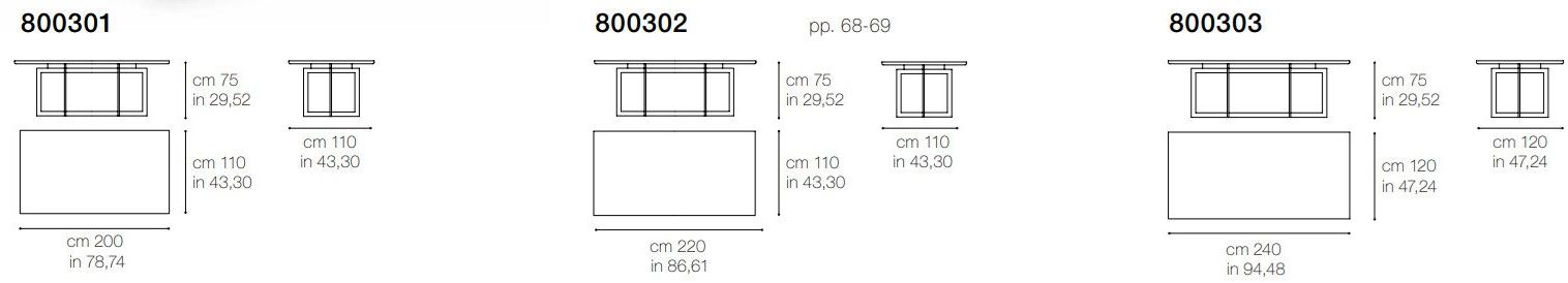 Grilli Прямоугольный обеденный стол Jazz 800301/-02/-03 - Вид №1