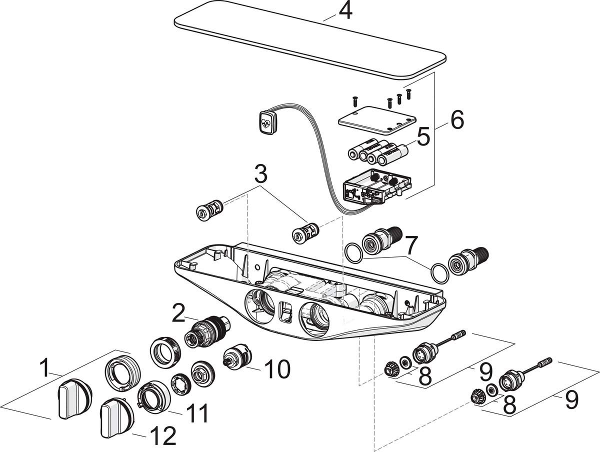 Oras 7592U-11 Смеситель с верхним душем rain shower, 6 V 7592U-11 Esteta Wellfit Хром/Белый  - Вид №5